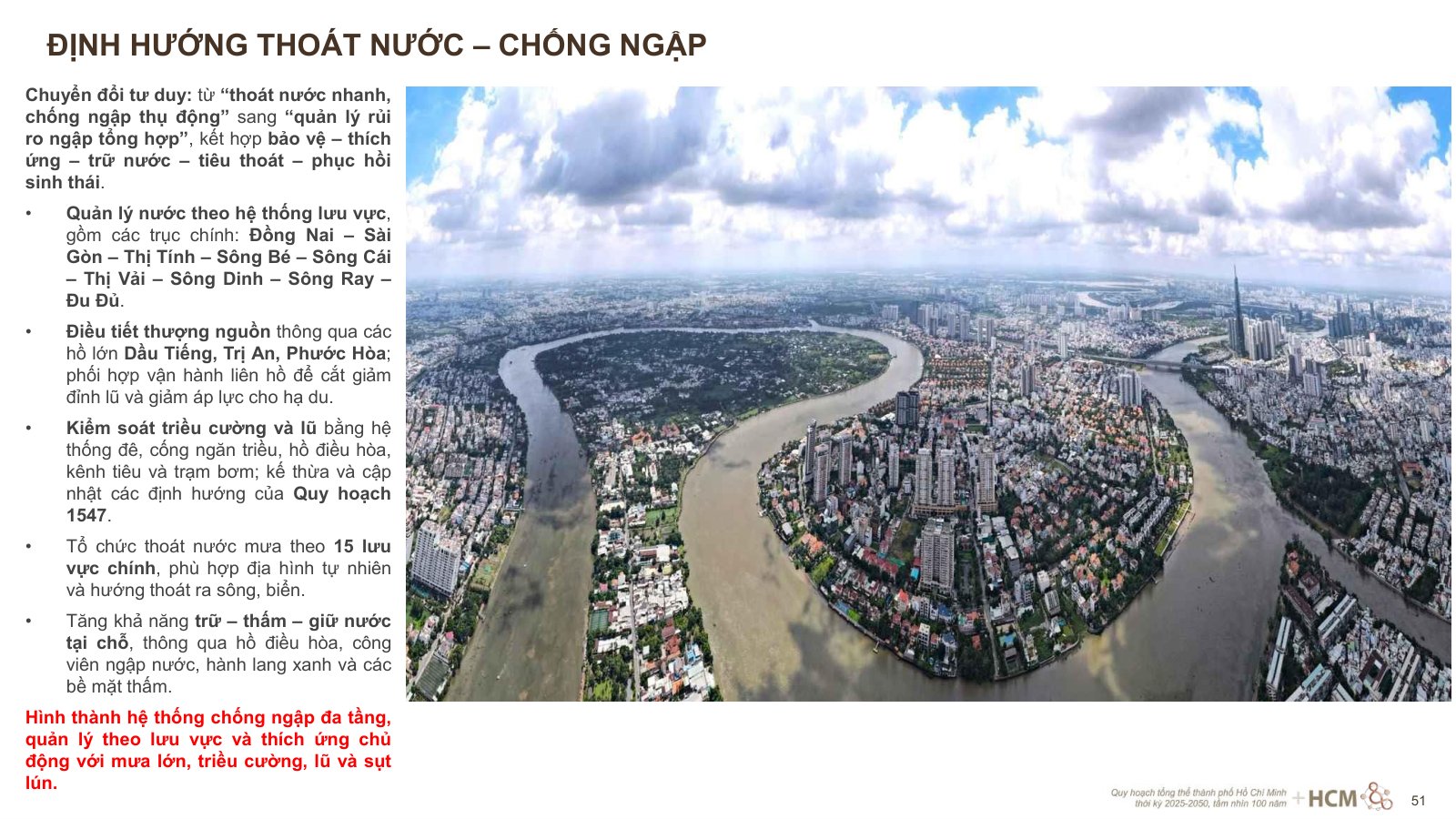 Slide định hướng thoát nước, chống ngập TP.HCM theo lưu vực